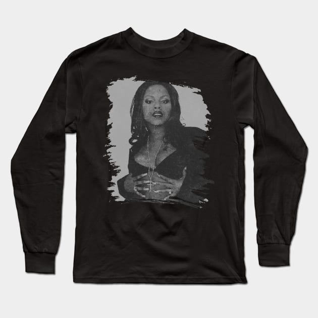 Foxy brown // Retro poster Long Sleeve T-Shirt by Degiab